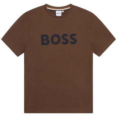 Playera BOSS café para niño y adolescente